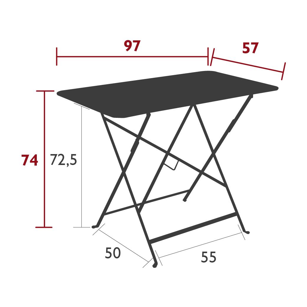 Bistro table 97 cm × 57 cm dimensions Bistro table 97 cm × 57 cm dimensions