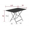 Bistro table 117 cm × 77 cm dimensions