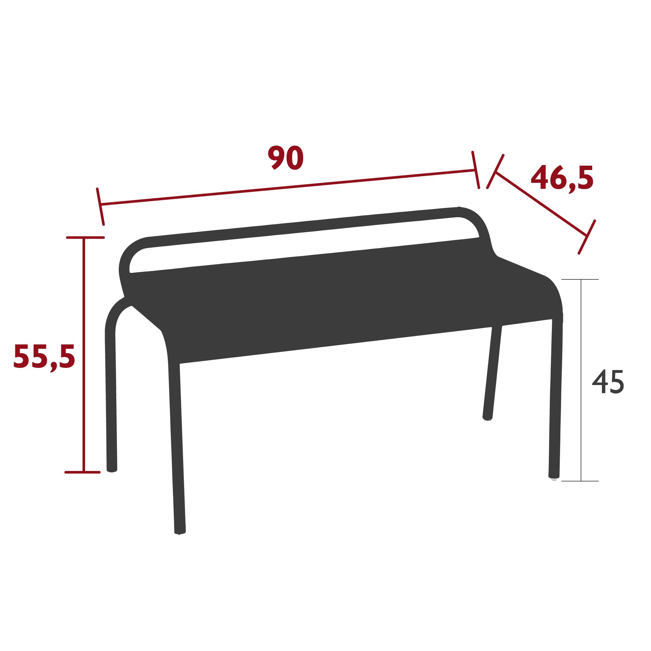 Luxembourg compact bench, dimensions