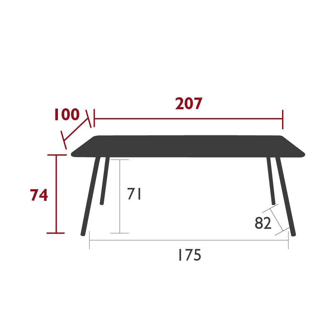 Luxembourg large table 207 cm × 100 cm dimensions Luxembourg large table 207 cm × 100 cm dimensions