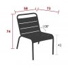 Luxembourg lounge chair dimensions