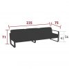 Bellevie three-seater outdoor sofa dimensions