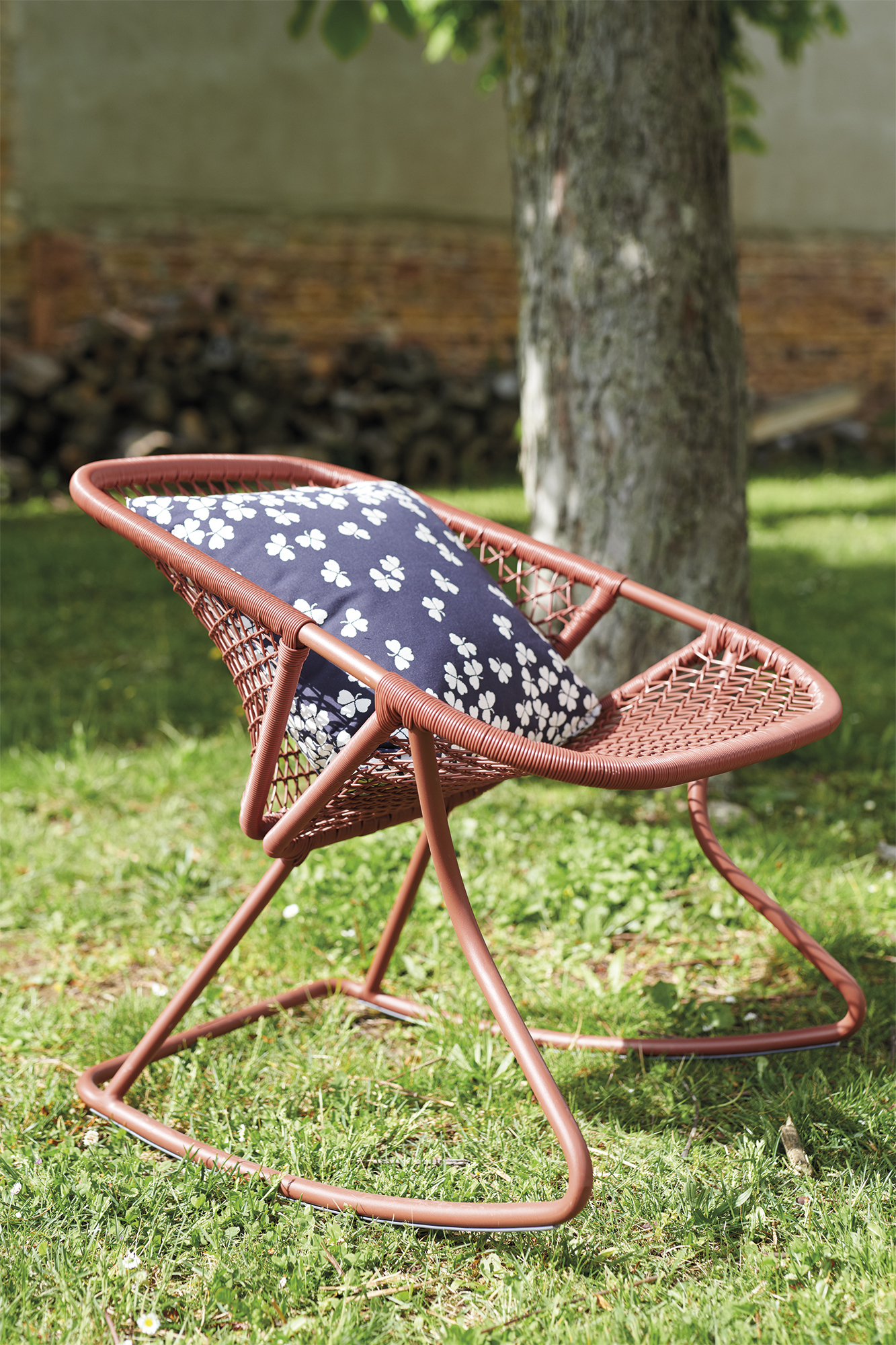 Sixties rocking chair in Red Ochre