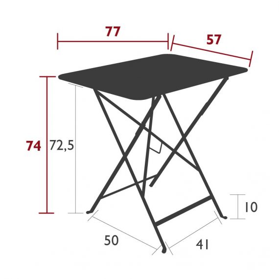 Bistro table 77 cm × 57 cm dimensions