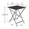 Bistro table 71 cm × 71 cm dimensions