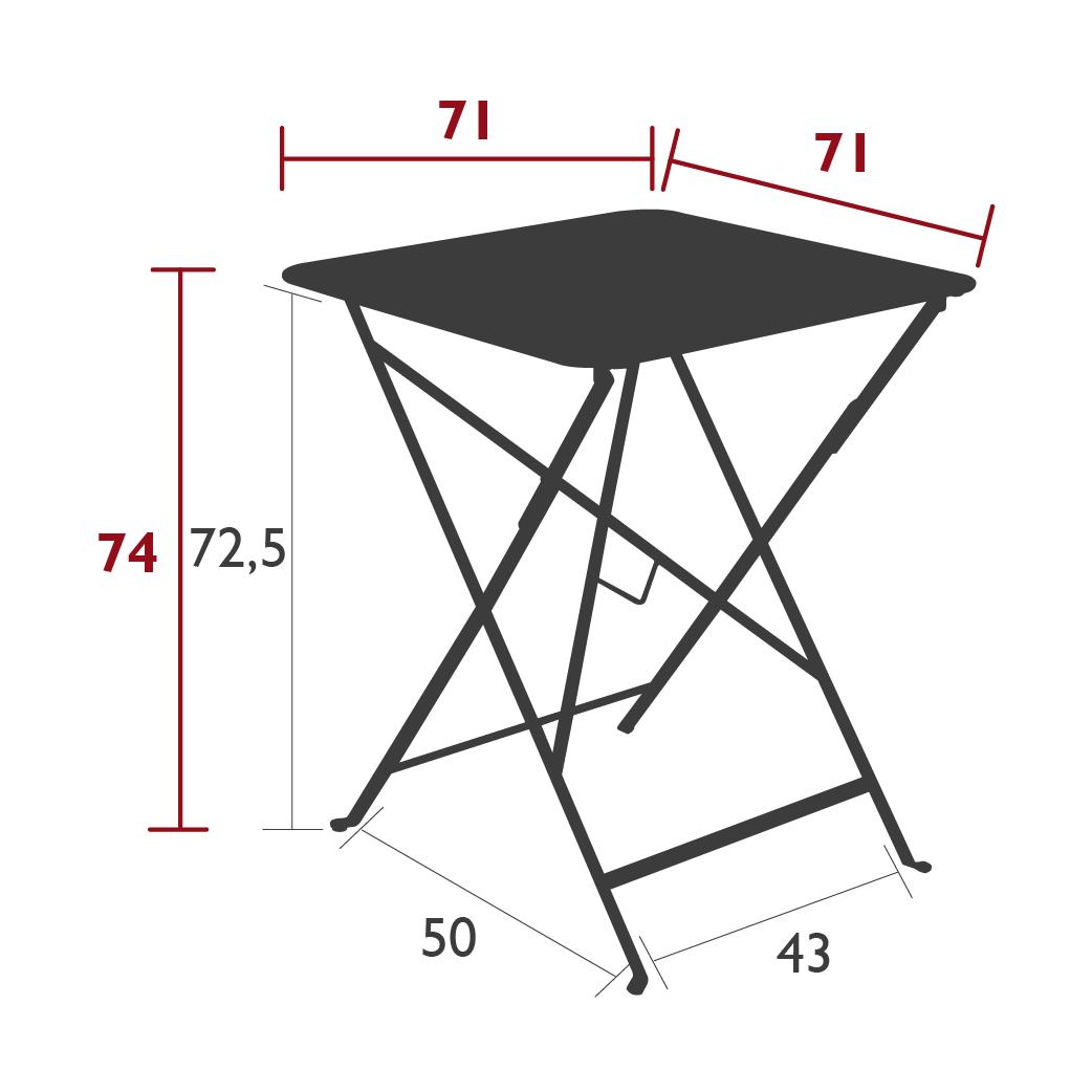 Bistro table 71 cm × 71 cm dimensions Bistro table 71 cm × 71 cm dimensions