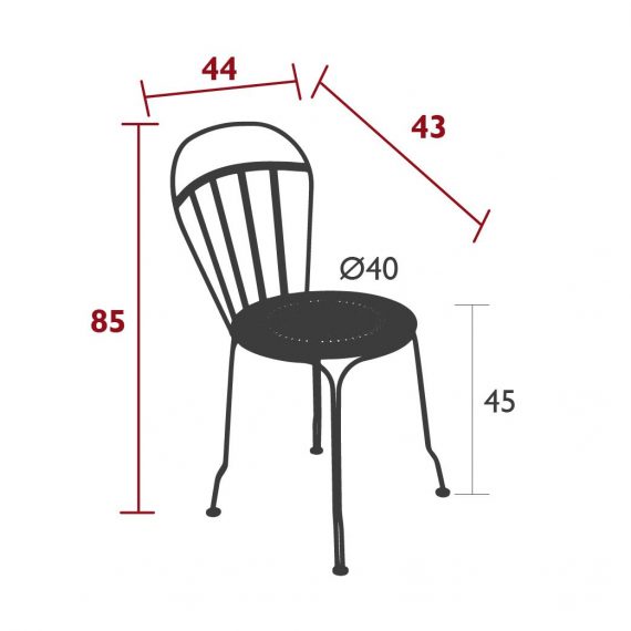 Louvre chair, dimensions
