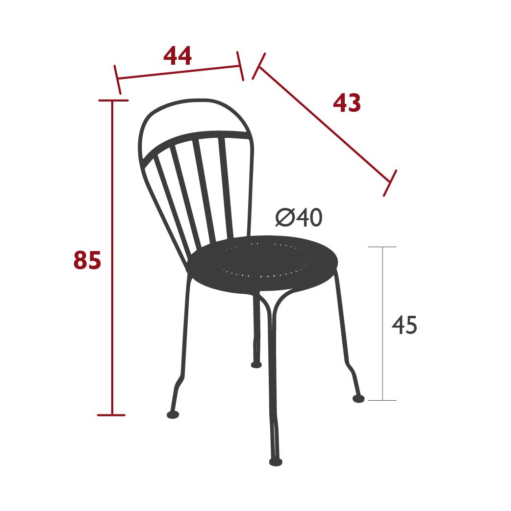 Louvre chair, dimensions