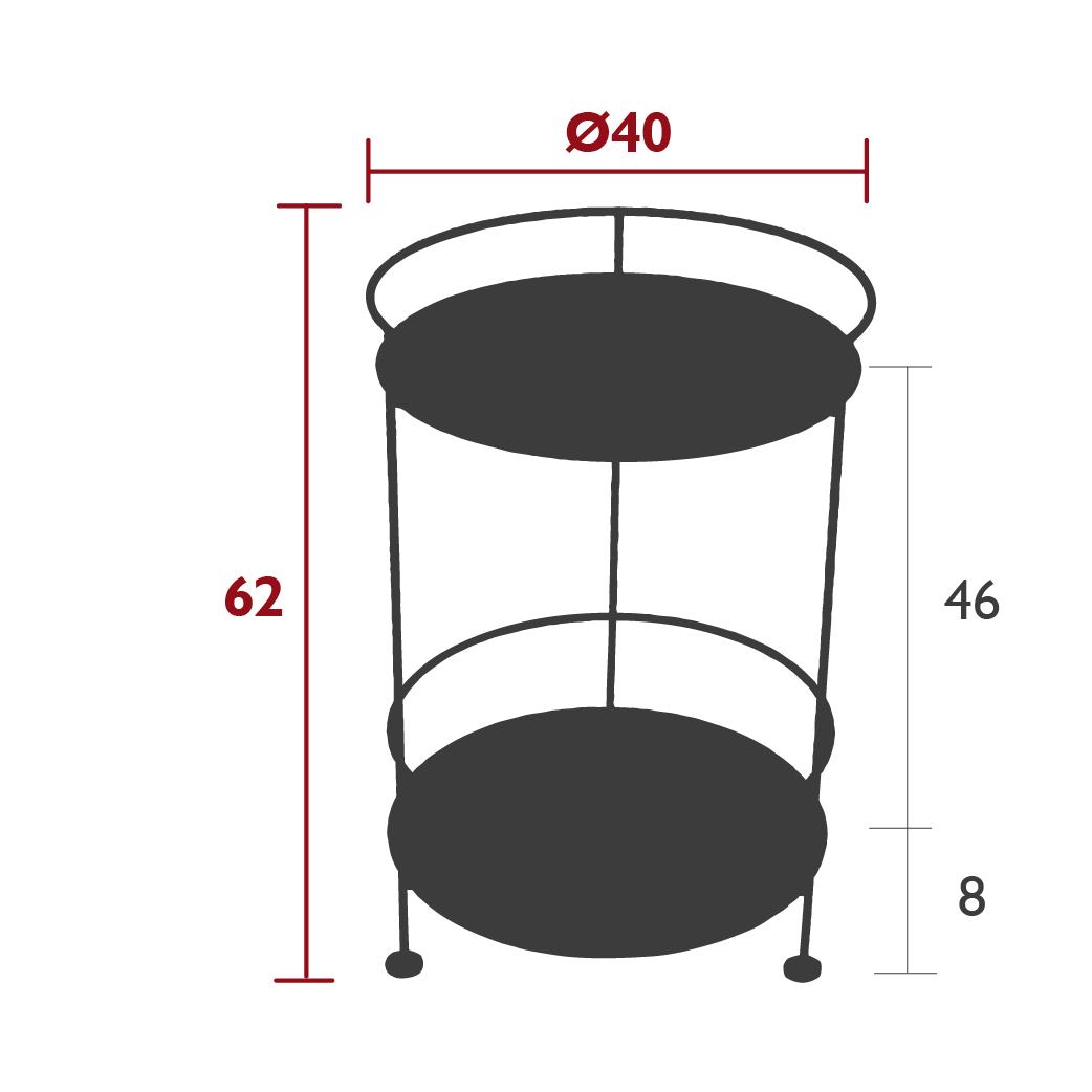 Guingette side table, dimensions Guingette side table, dimensions