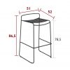 Surprising bar stool, teak, dimensions