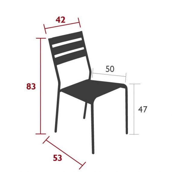 Facto chair, dimensions