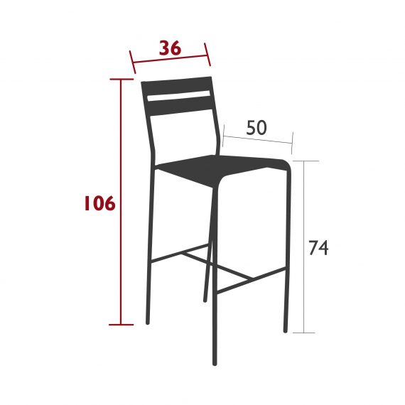 Facto high chair, dimensions