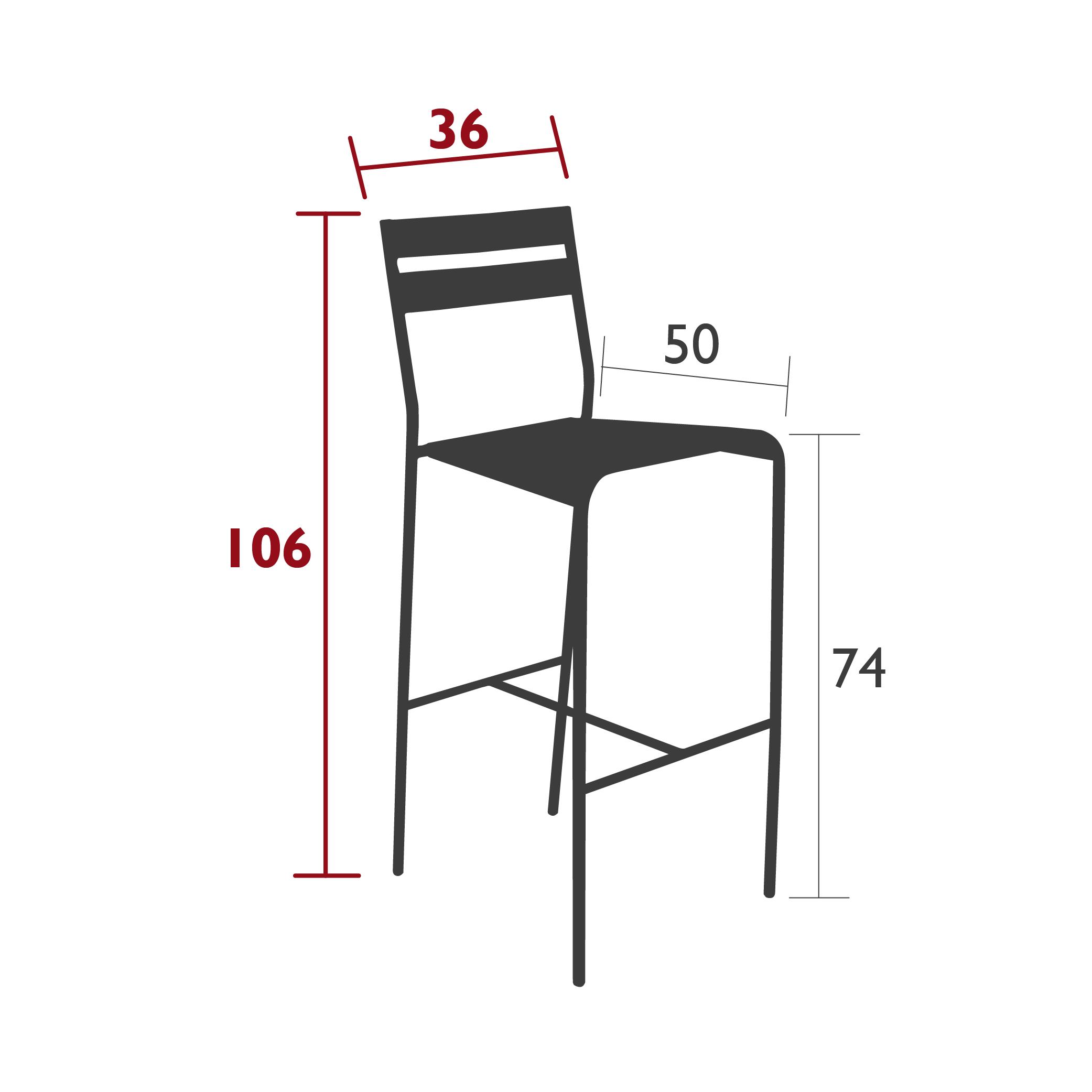 Facto high chair, dimensions
