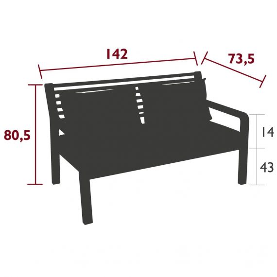 Somerset sofa, dimensions