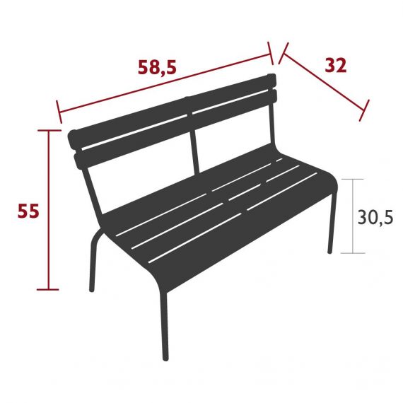 Luxembourg Kid bench, dimensions
