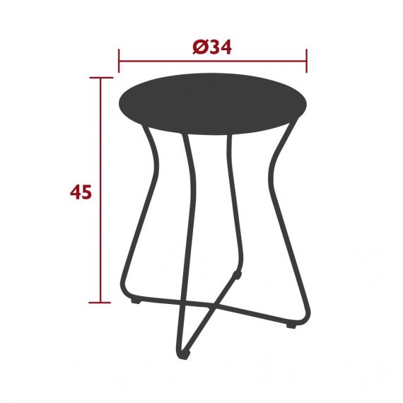 Cocotte stool, dimensions