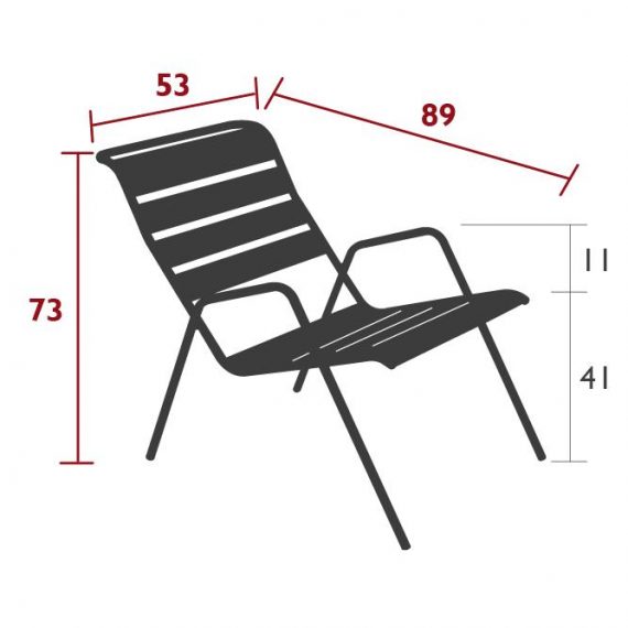 Monceau low armchair dimensions