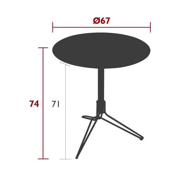 Flower table, dimensions