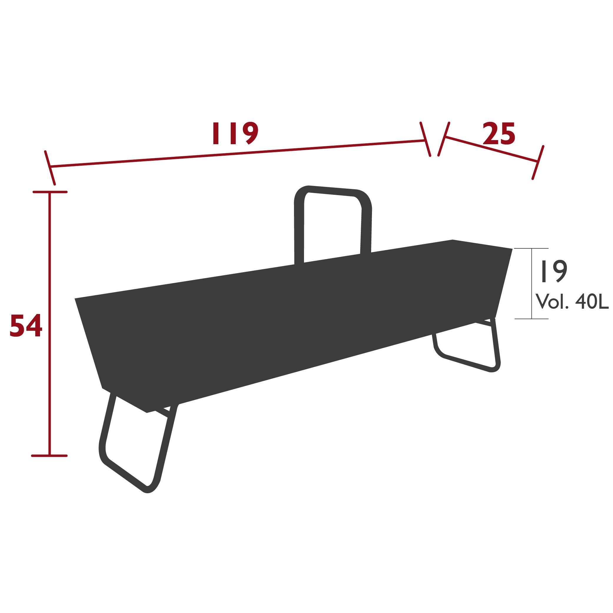 Basket low planter, dimensions Basket low planter, dimensions