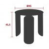 Bebop low table, 45 cm diameter, dimensions