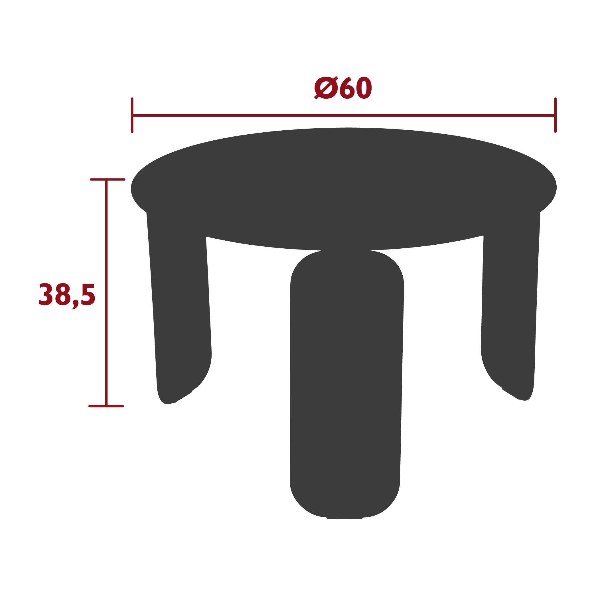 Bebop low table, 60 cm diameter, dimensions Bebop low table, 60 cm diameter, dimensions