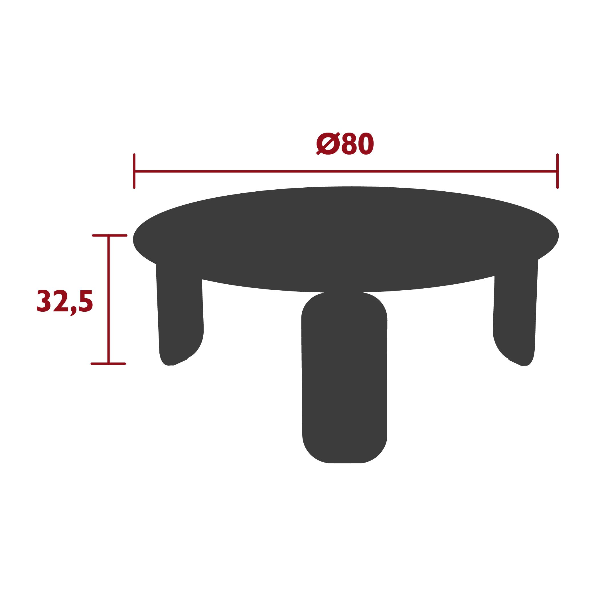 Bebop low table, 80 cm diameter, dimensions Bebop low table, 80 cm diameter, dimensions