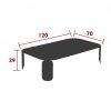 Bebop low table, 120 cm by 70 cm, dimensions