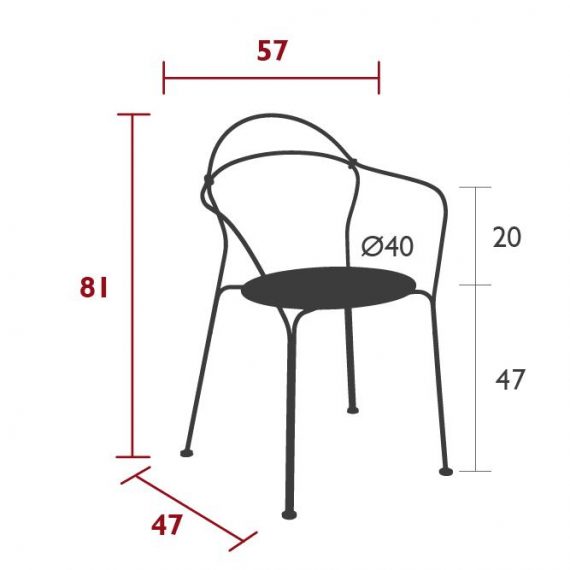 Airloop chair, dimensions