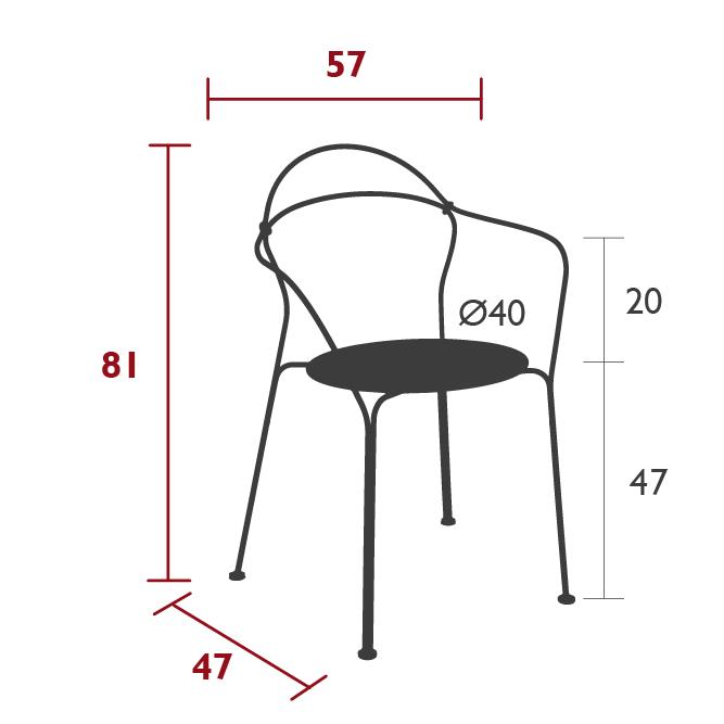 Airloop chair, dimensions