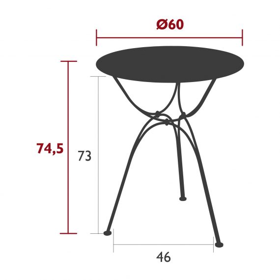Airloop table, dimensions