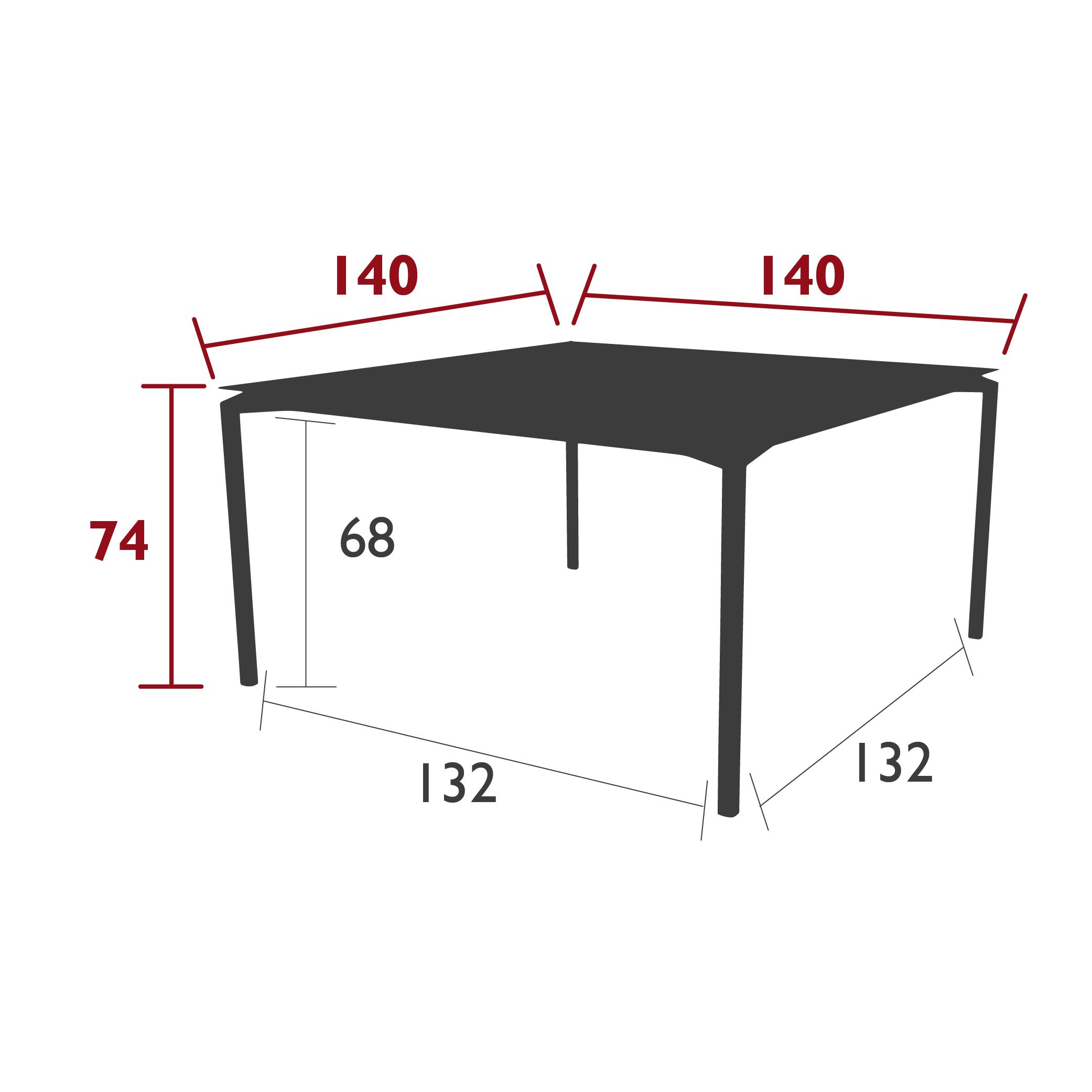 Calvi square table, dimensions