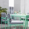 Bellevie dining chair and table in Opaline Green