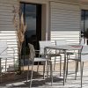 Calvi high table, 160 cm by 80 cm, and Cadiz high chairs, in Clay Grey