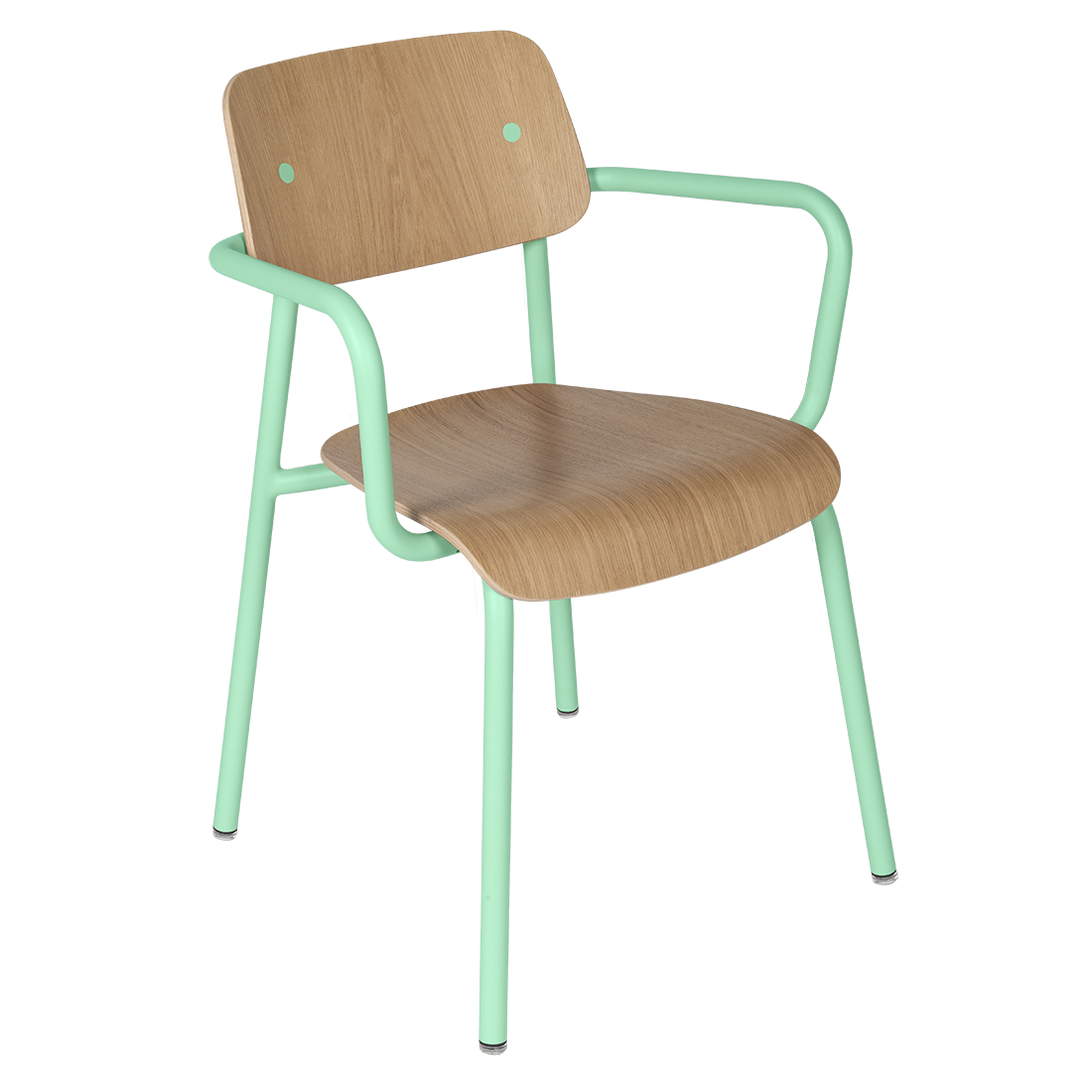 Studie oak armchair in Opaline Green