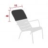 Luxembourg low armchair headrest dimensions