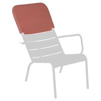 Luxembourg low armchair headrest in Red Ochre Stereo OTF
