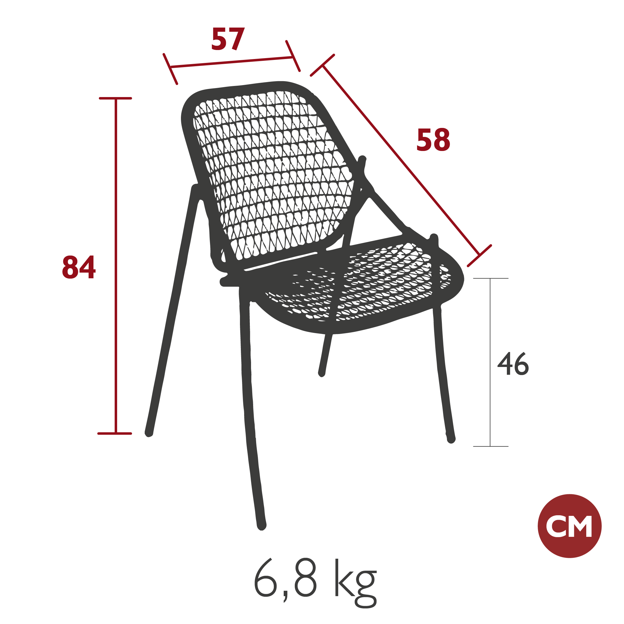 Sixties stacking chair dimensions Sixties stacking chair dimensions