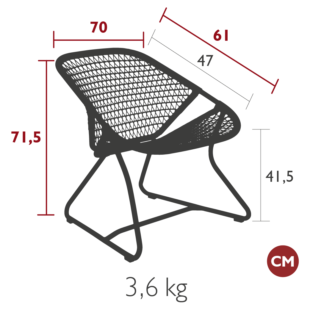 Sixties armchair dimensions