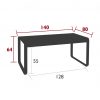 Bellevie mid-height table, 140 cm × 80 cm, dimensions Bellevie mid-height table, 140 cm × 80 cm, dimensions